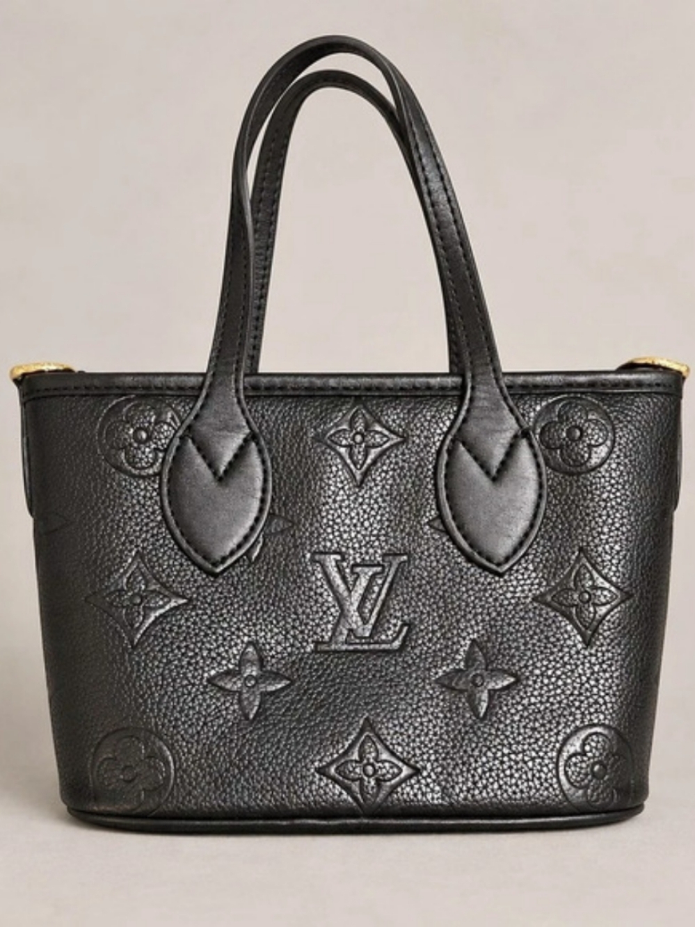 Louis Vuitton OnTheGo PM Black Leather Tote with Pouch